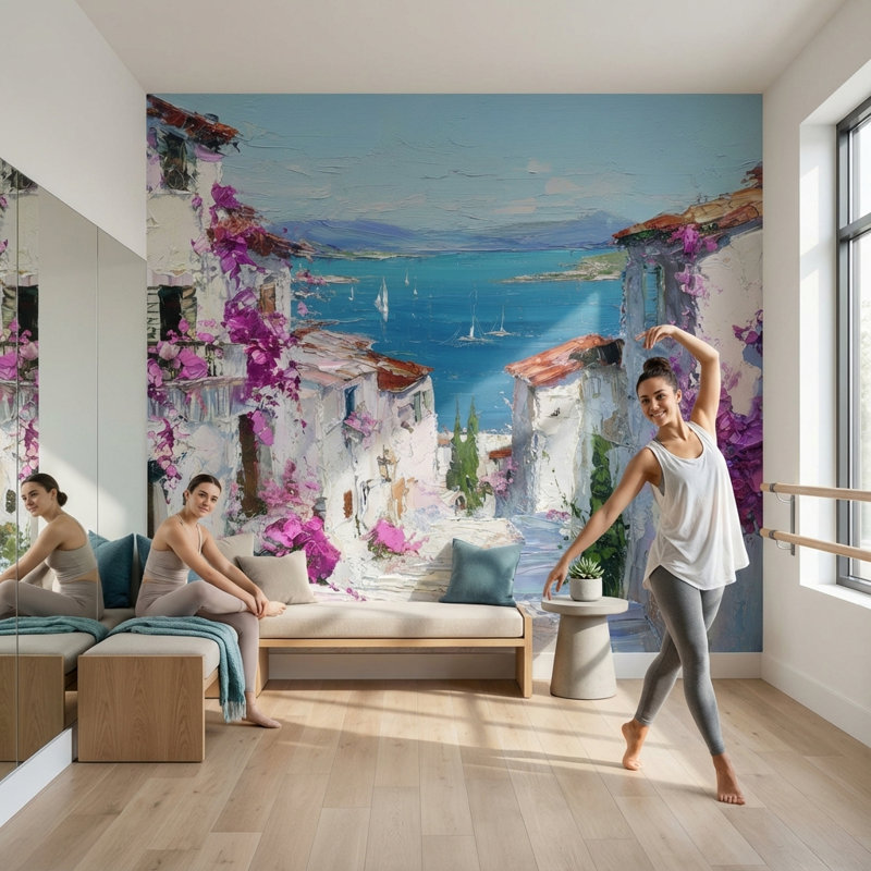 Papier peint mural mural amovible voiliers Walls, 100 po x 96 po, Peler et coller