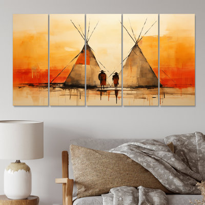 Collage de rythmes tipi jaune jaune 5 pièces