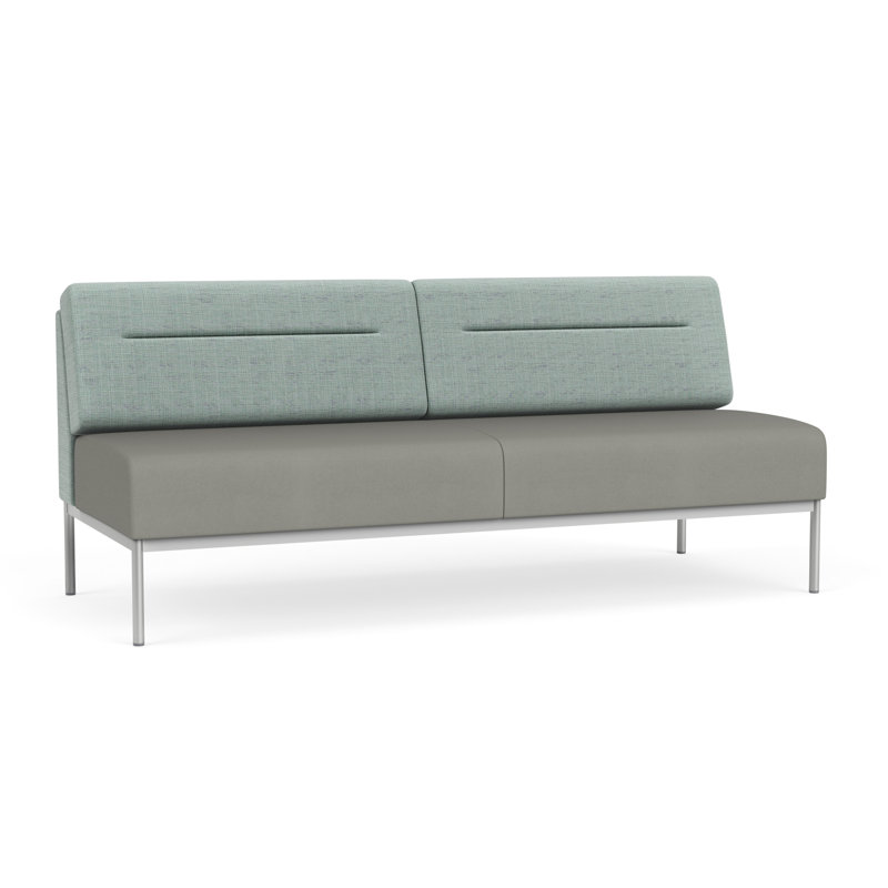 Canapé Darsey, Sans alimentation, Argent argent, Chambray écume de mer; Patriot Plus colombe