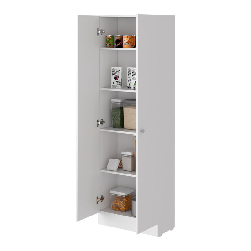 Virginia Double Door Storage Cabinet, Five Shelves, White