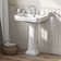 Whitehaus Collection 24" Traditional Pedestal with Large Rectangular Bowl, Backsplash, Dual Soap Ledges, Decorative Trim and Overflow