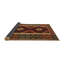 Tapis de zone rouge/brun/crème contemporaine-606088476