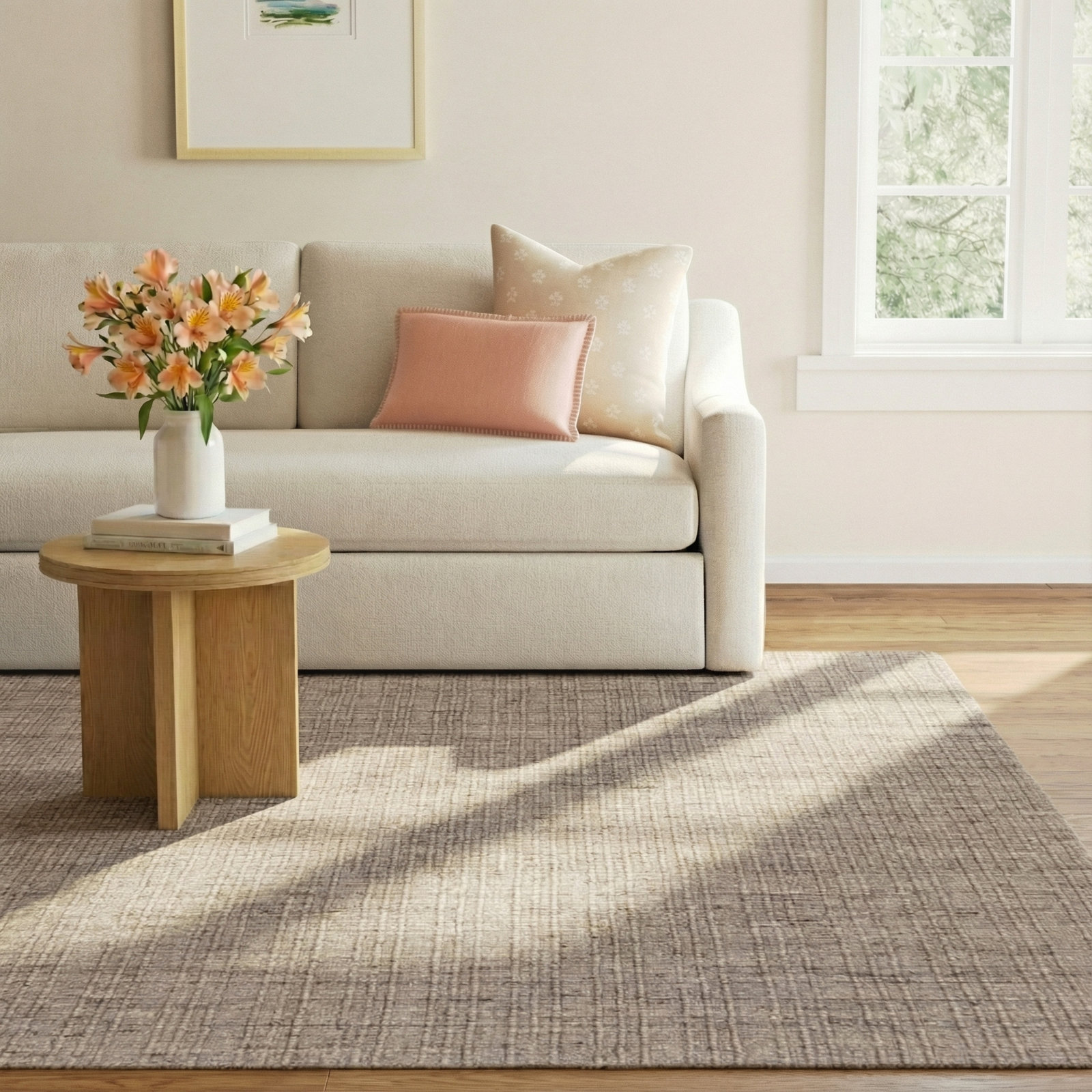 Brown Taupe Hand-Woven Flatweave Striped Rug, Rectangle 10' x 14'