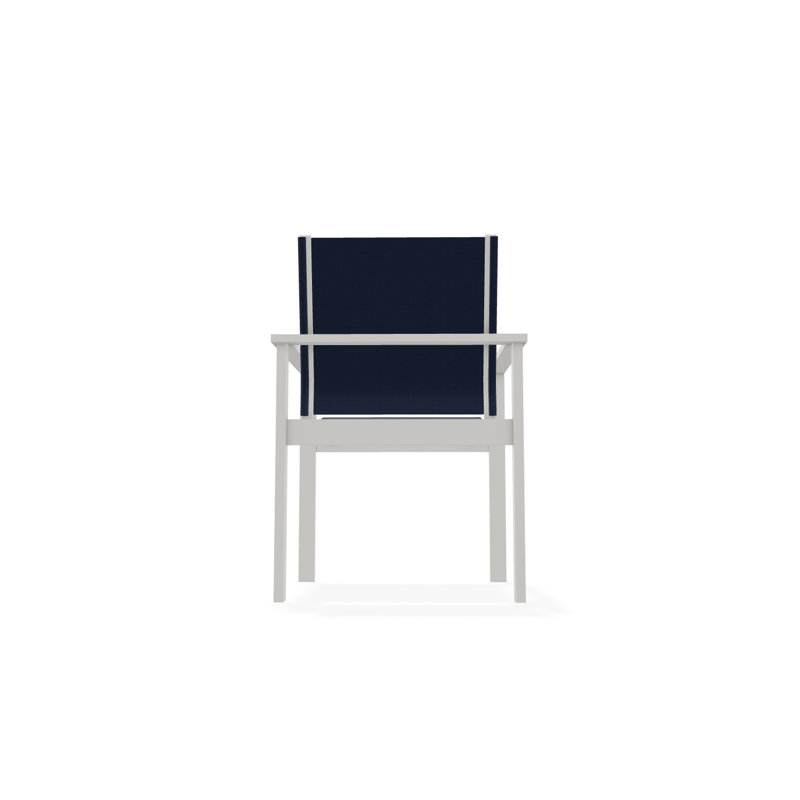 Tribeca Sling Stacking Arm Chair, Snow, Charm