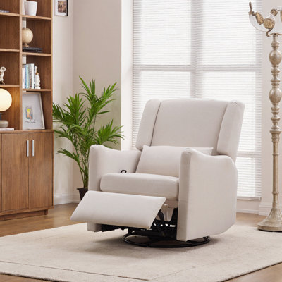 Fauteuil inclinable à bascule pivotant avec mouvement coulissant et fauteuil oscillant avec porte coulissante - parfait pour la chambre de bébé et le salon