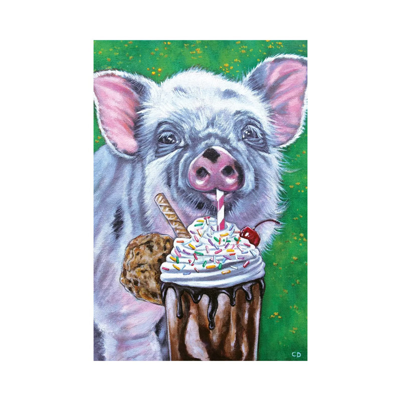 Piggy by Cyndi Dodes - Wrapped Canvas Print, 66.04 cm H x 45.72 cm W x 1.91 cm D