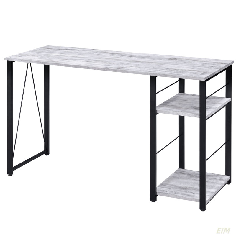 2-Shelf Rectangular Writing Desk, Gray, 27.95" H x 46.95" W x 19.02" D Duplicate