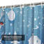 Rideau de douche Winter Landscape Snowman Moon Forest House avec 12 crochets-524714913
