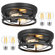 2-Lights Black Flush Mount Ceiling Light Fixtures