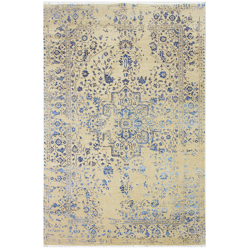 Hand Knotted Oriental Area Rug, Rectangle 6' x 9'