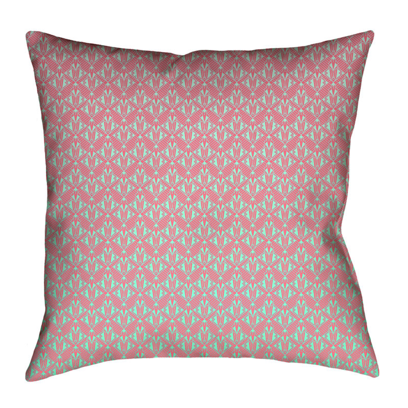 Coussin Katelyn Elizabeth, Simili suède, Rose et vert ombragé