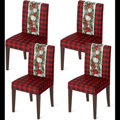 Housses de chaise de Noël Housses de dossier de chaise de Noël Housses de protection de chaise de Noël Housses de siège de salle à manger d'hiver lavables pour décorations de cuisine d'hôtel à la maison (arbre de Noël)