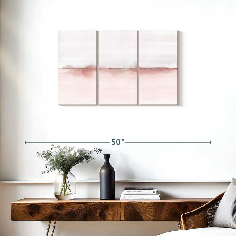 Avery aquarelle paysage VI rosé gris III, H 20 po x l 33 po