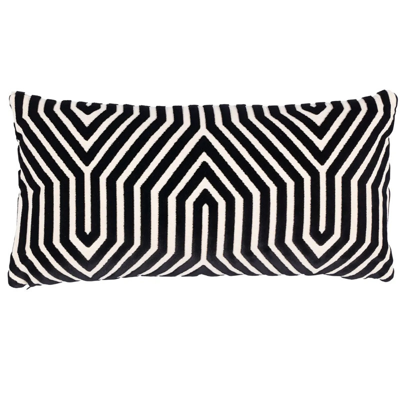 Schumacher x Mary McDonald Vanderbilt Velvet Pillow, Noir