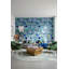 Papier peint mosaïque murale en céramique bleue