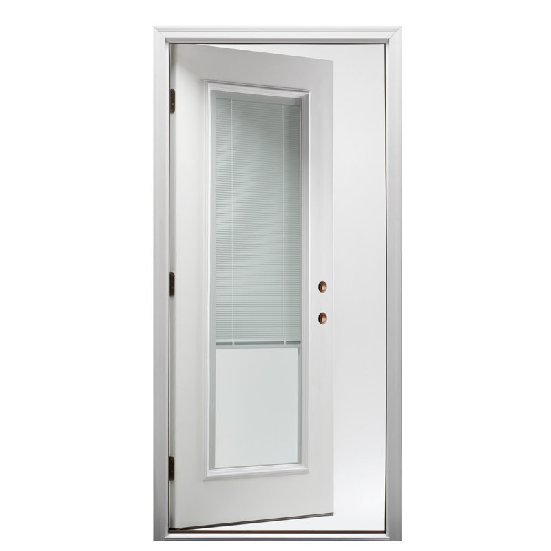 Porte d'entrée avant en fibre de verre apprêtée, S'ouvre à gauche vers l'intérieur, H 81,75 po x l 32 po x P 6,56 po