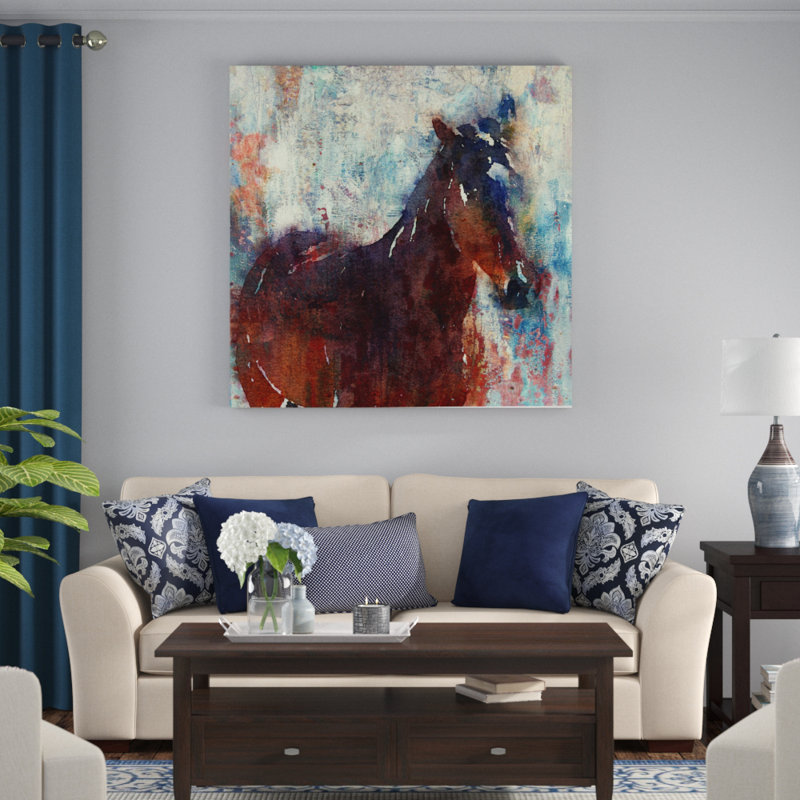 « wild brown cheval », impression sur toile, H 48 po x l 48 po, Toile tendue