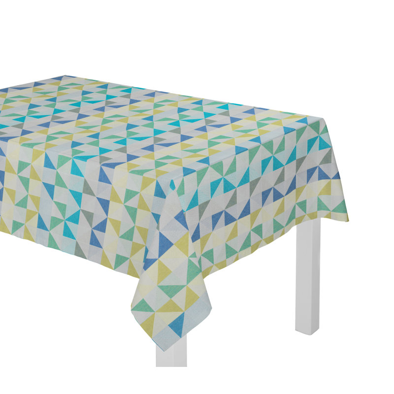 Gareth Tablecloth, Blue/Yellow/Light green, 130cm W x 160cm L