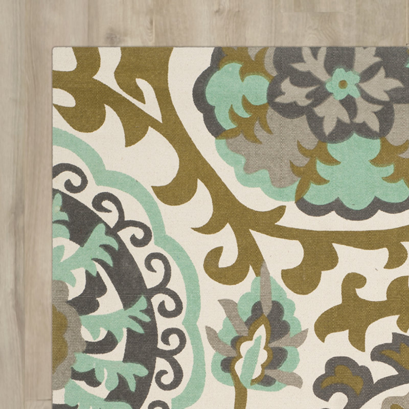 Veropeso Hand Loomed Cotton Abstract Rug, Rectangle 2'3" x 3'9"