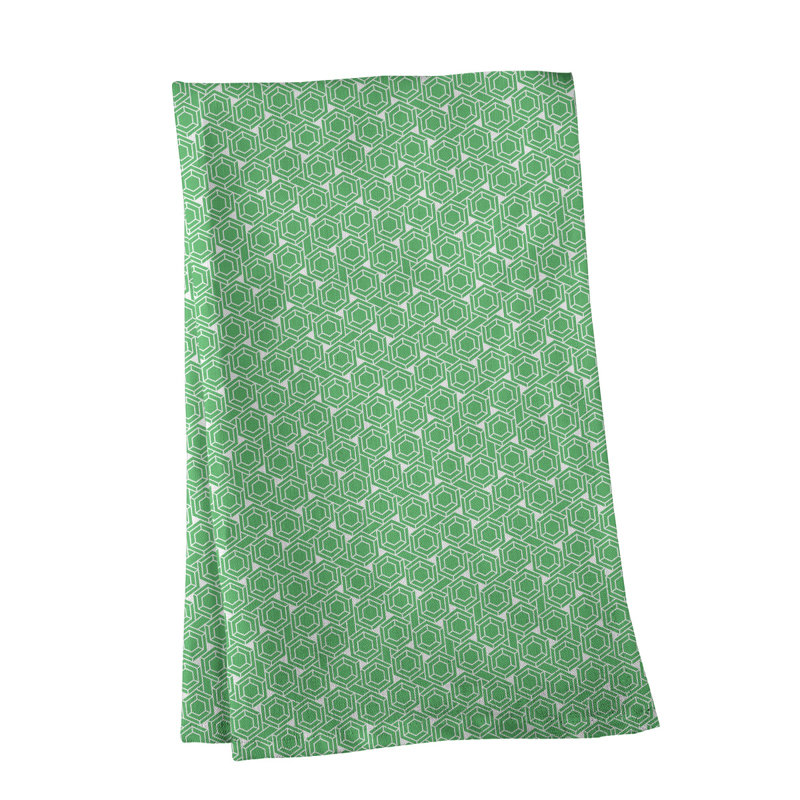 Serviette de thé à treillis hexagonal classic Mcguigan, Polyester sergé, Chartreuse / Blanc
