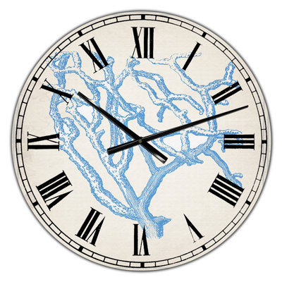 Blue Coral 2 - Large Nautical & Coastal Wall Clock