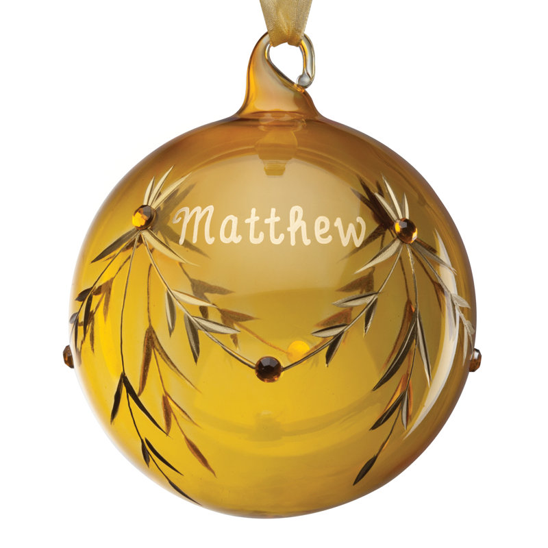 Ornement en forme de boule de birthstone personnalisable November, Oui