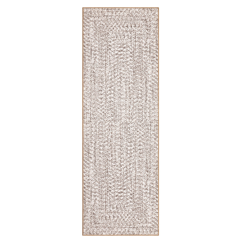 Braided Printed Texture Machine Washable Rug with Rubber Backing for Living Room Non-Slip Dining Room Rug Easy-Cleaning Floor Carpet for Bedroom