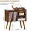 Support pour tourne-disque Mid-Century moderne avec rangement en vinyle-194821469