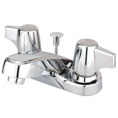 Kingston Brass Americana Two-Handle 3-Hole Deck Mount 4" Centerset Bathroom Faucet with Plastic Pop-Up