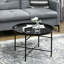 Table basse ronde 24 po avec finition en métal martelé, pour le salon, la chambre à coucher. Fabrication, charisme noir rétro.