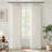 Memory‑Set Linen Textured Light‑Filtering Privacy Curtains for Living Room, Hook Pleat Design(Set of 2)-1591378962-1591379949