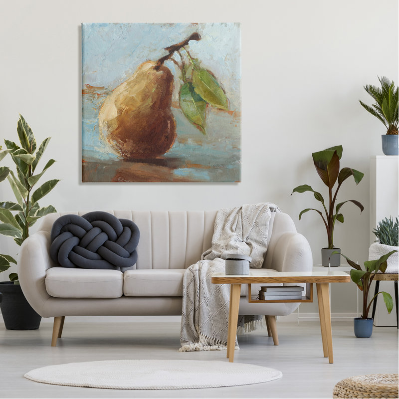 Poire, peinture de cuisine sur toile, H 36 po x l 36 po x P 1,5 po