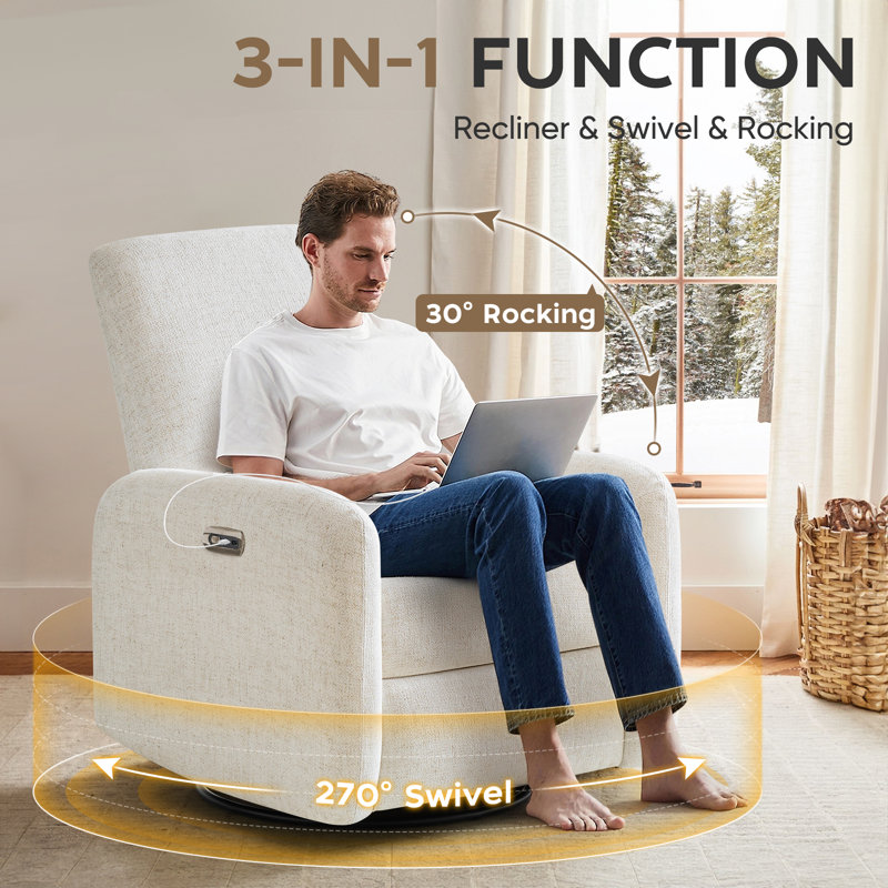 Fauteuil inclinable Pyburn, Lin beige