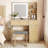 Avonelle Boho Natural Rattan Vanity with LED Mirror and Stool-335454033