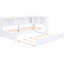 Lit de jour simple en blanc avec lit gigogne et rangement - Fabrication en bois et ports de chargement-703055728