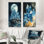 Cristaux et cristaux de pierre à la lune I - Collection d'art sur toile 2 panneaux