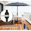 Parasol d'extérieur spacieux, très grand, rectangulaire, avec frange et manivelle