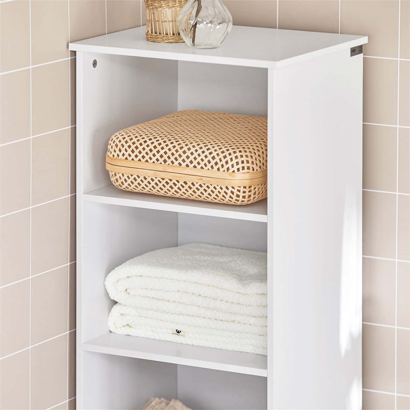 Aaleeyah Freestanding Linen Cabinet, White