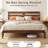 Queen Size Wood Bed Frame with Slat Headboard Under-Bed Storage Space-894182168