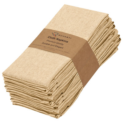 Poly Cotton Square Cloth Napkins Chambray Fabric