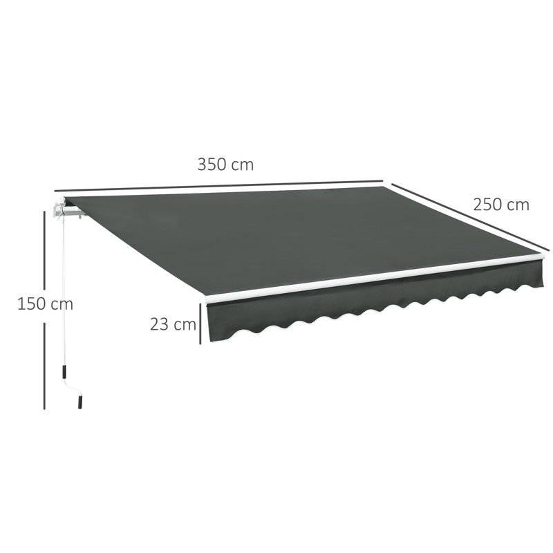 Dongguan Xiyite Trading Co., Ltd. 350 cm W x 250 cm D Polyester Door / Window Awning, Gray
