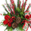 Holiday Floral Arrangement with Magnolias, Berries and Bows-1618541168