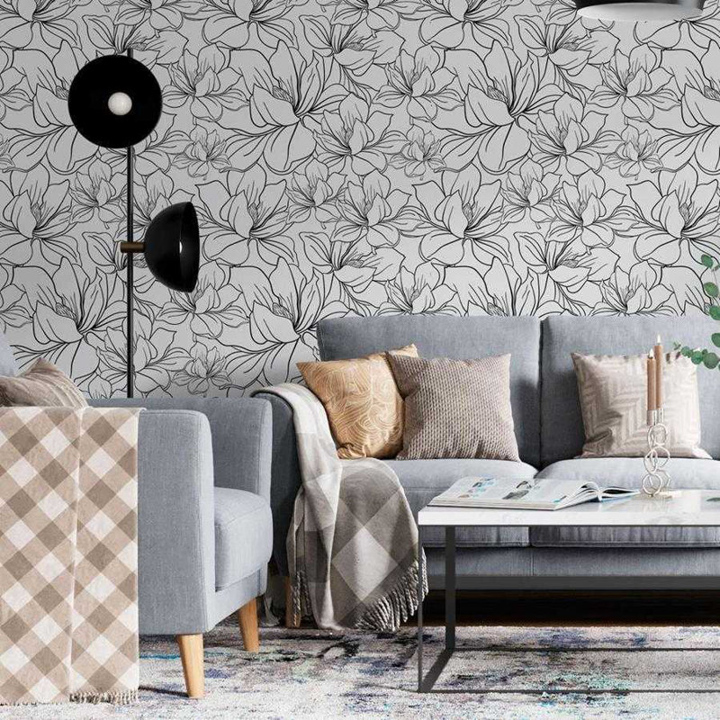 Rouleau de papier peint adhésif lisse L 126 po x l 24 po Elstone