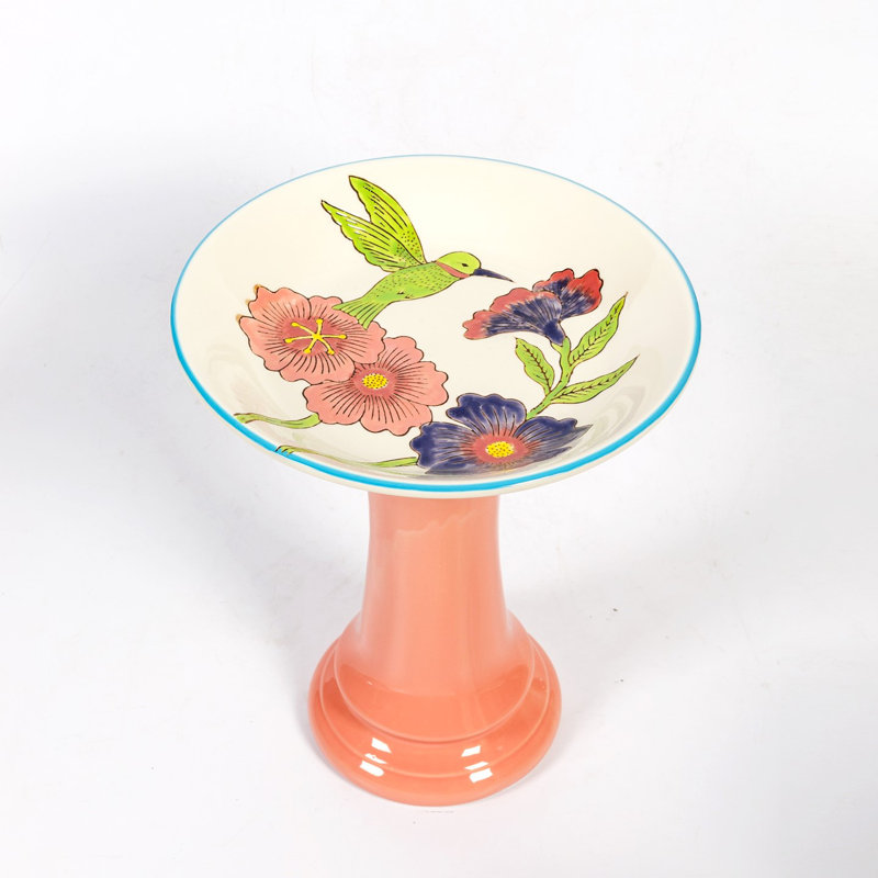 Ceramic Single Tier Birdbath