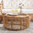 Capriles Modern Bohemian Antique Rattan Coffee Table