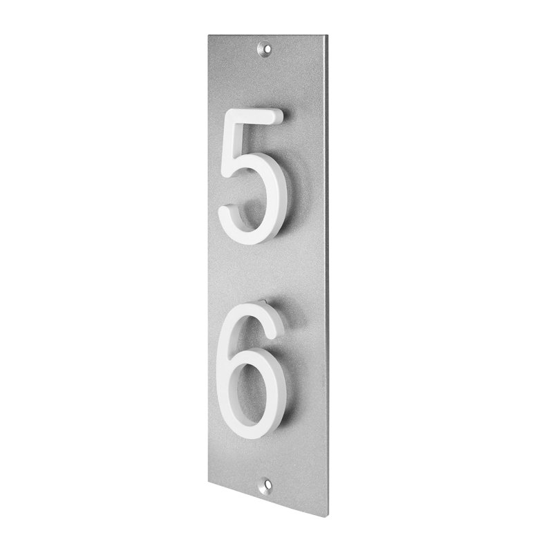 Plaque d'adresse verticale flottante en aluminium Royal Shade - numéros de maison à 2 chiffres personnalisés pour les espaces intérieurs et extérieurs