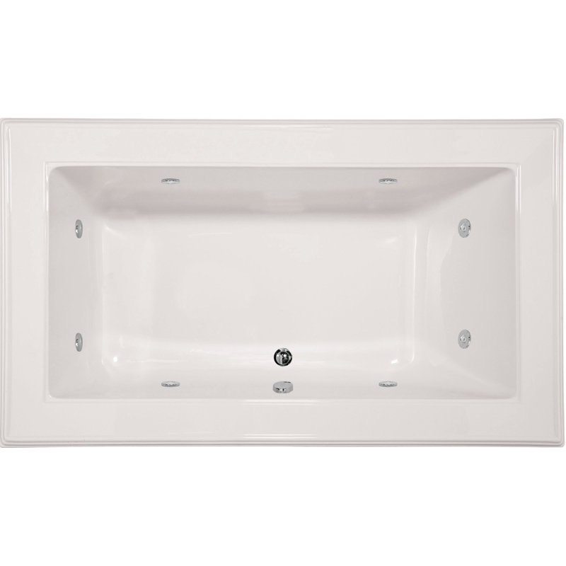 Angel 66'' L Bathtub, Biscuit, Polished Nickel
