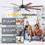 60inch Indoor 8 Solid Wood Double-Sided Blades Ceiling Fan with LED light Remote Remote DC Motor Down-rod Mount, Black and Walnut-1595886329-1595886331-1595886333