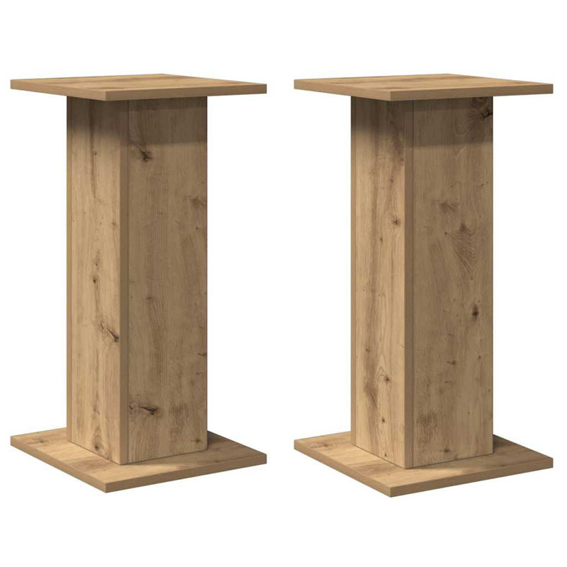  Speaker Stands Living Room Speaker Floor Stand 2 Pcs Engineered Wood, Natural