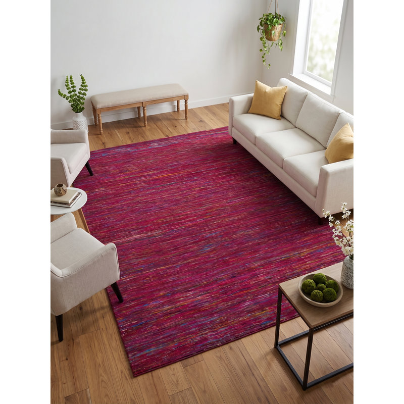 Holi Area Rug in Burnt Red, Rectangle 5' x 8'